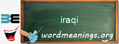 WordMeaning blackboard for iraqi
